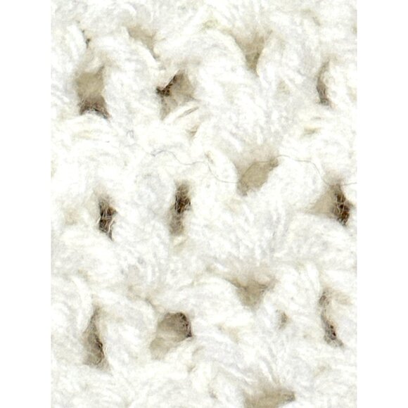 CCC Handmade White Crochet Cardigan Sweater Long Sleeve Open Front Cozy Warm Med - Picture 6 of 6